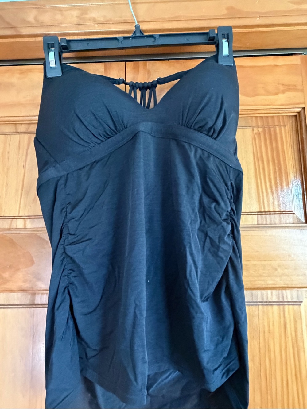 Athleta Black Swim Top with Ruched Sides